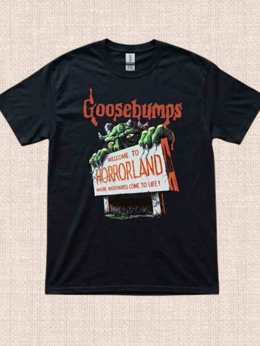 Gildan Black Goosebumps Horrorland Halloween Graphic Tee